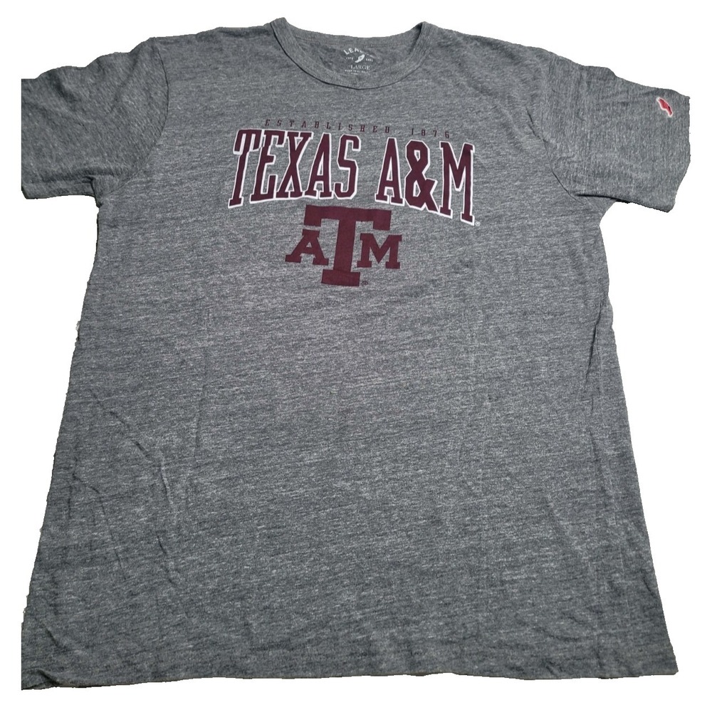 League Texas A&M Aggies Gray Short Sleeve T-Shirt Men's Large‎